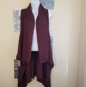 NWT Boutique Super Soft Open Front Vest Free Sized S/L